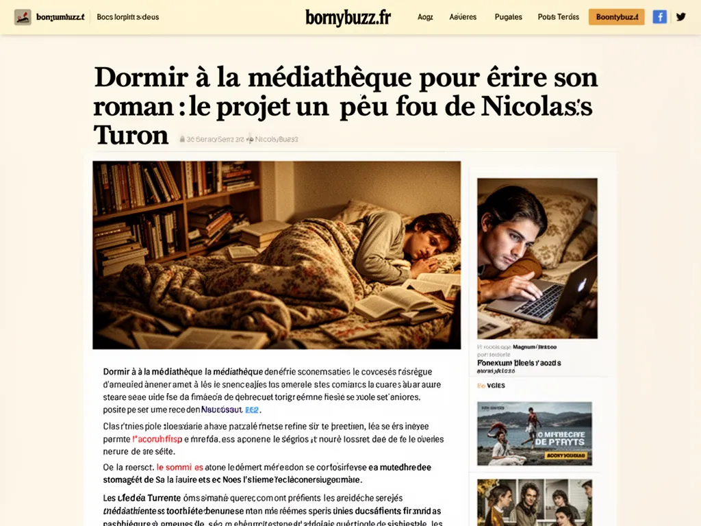 Dormir à la médiathèque pour écrire son roman : le projet un peu fou de Nicolas Turon