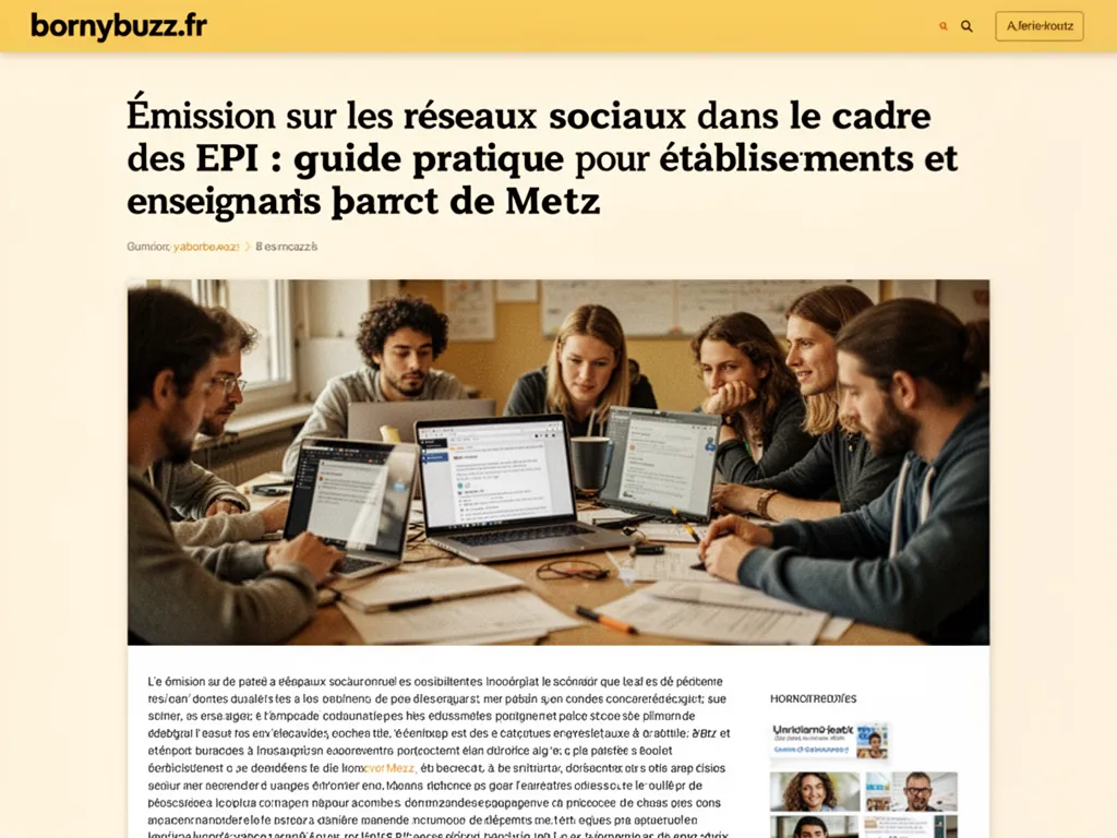 Émission sur les réseaux sociaux dans le cadre des EPI : guide pratique pour établissements et enseignants de Metz