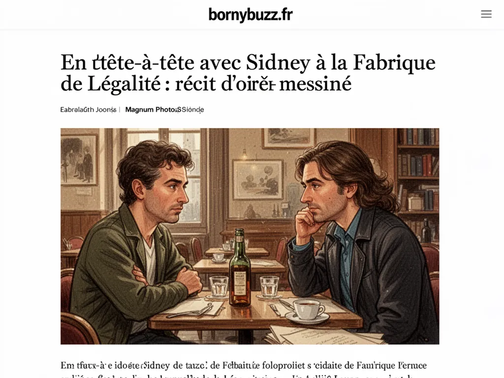 En tête‑à‑tête avec Sidney à la Fabrique de Légalité : récit d'une soirée messine