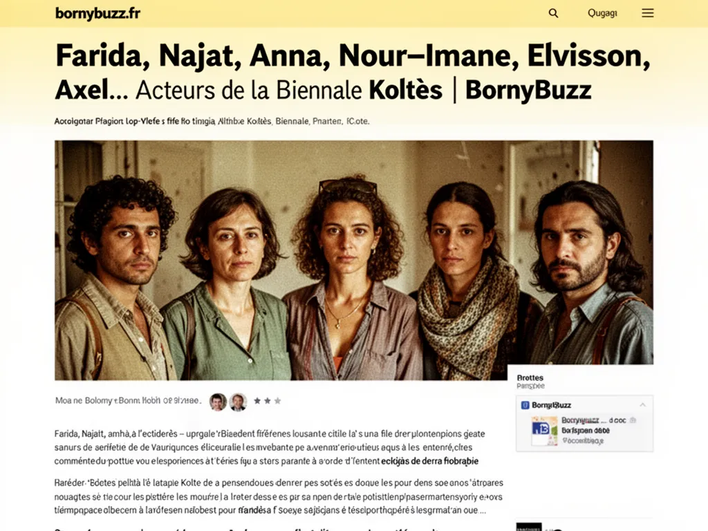 Farida, Najat, Anna, Nour-Imane, Elvisson, Axel… Acteurs de la Biennale Koltès | BornyBuzz