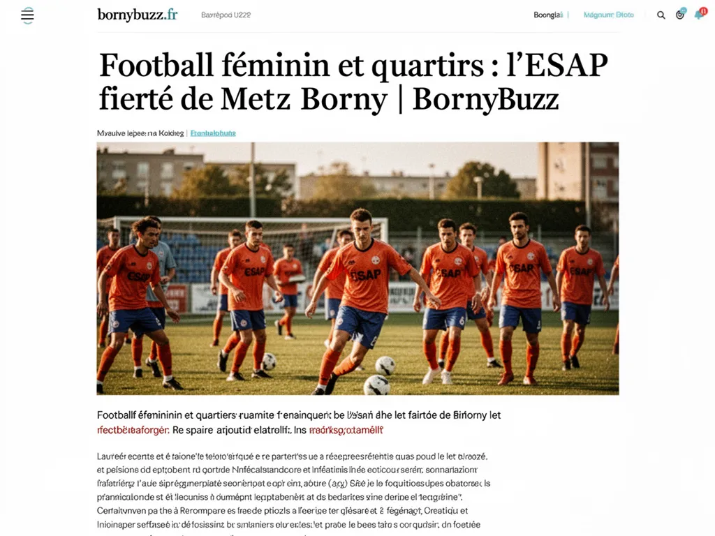 Football féminin et quartiers : l’ESAP fierté de Metz Borny | BornyBuzz