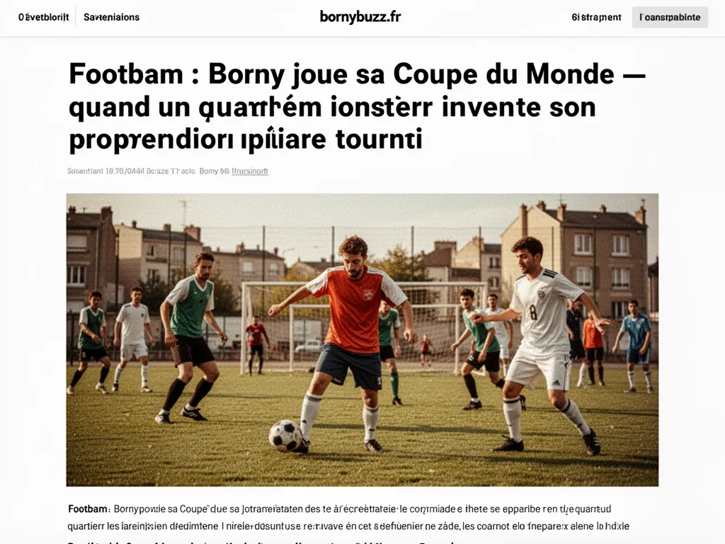 Footbam : Borny joue sa Coupe du Monde : quand un quartier invente son propre tournoi