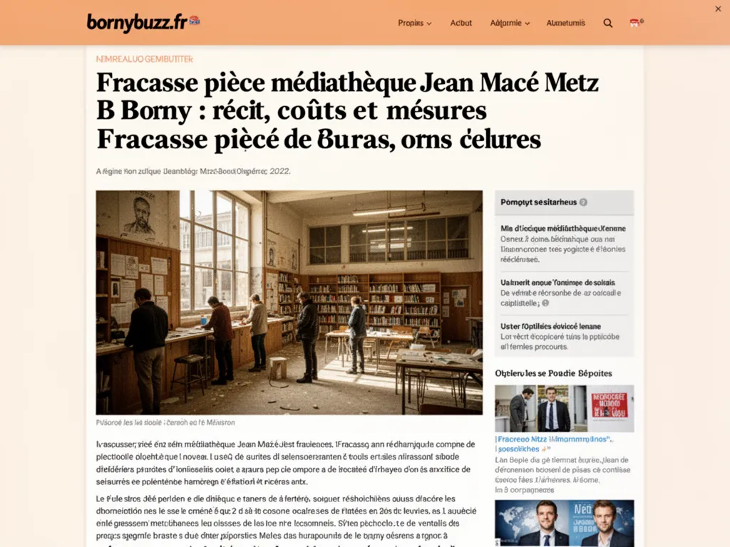 Fracasse pièce médiathèque Jean Macé Metz Borny : récit, coûts et mesures