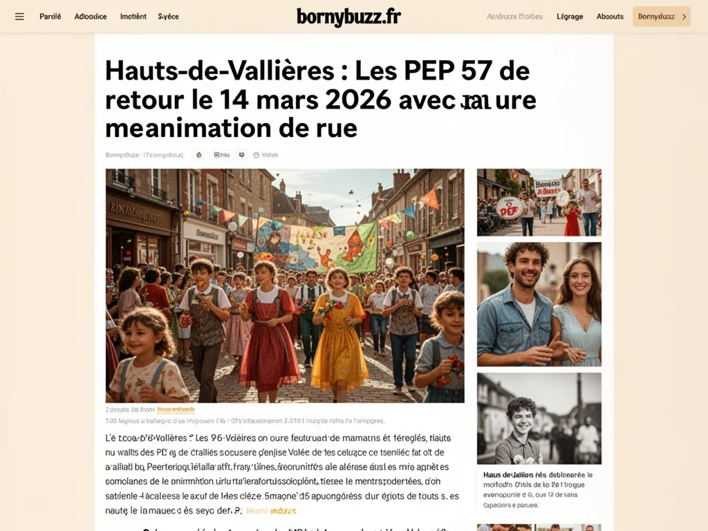 Hauts-de-Vallières : Les PEP 57 de retour le 14 mars 2026 avec une animation de rue