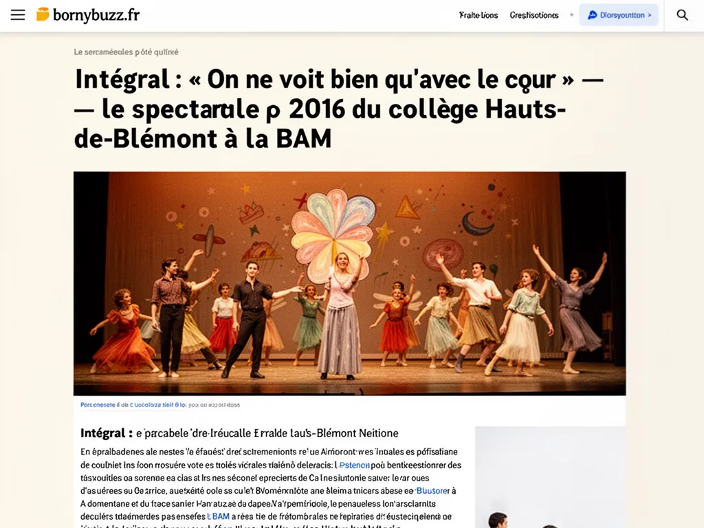 Intégral : « On ne voit bien qu’avec le cœur » : le spectacle 2016 du collège Hauts-de-Blémont à la BAM