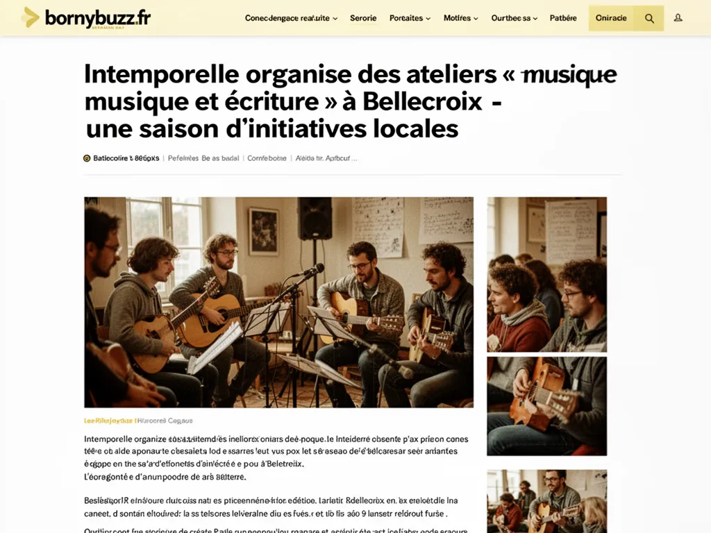 Intemporelle organise des ateliers « musique et écriture » à Bellecroix - une saison d'initiatives locales