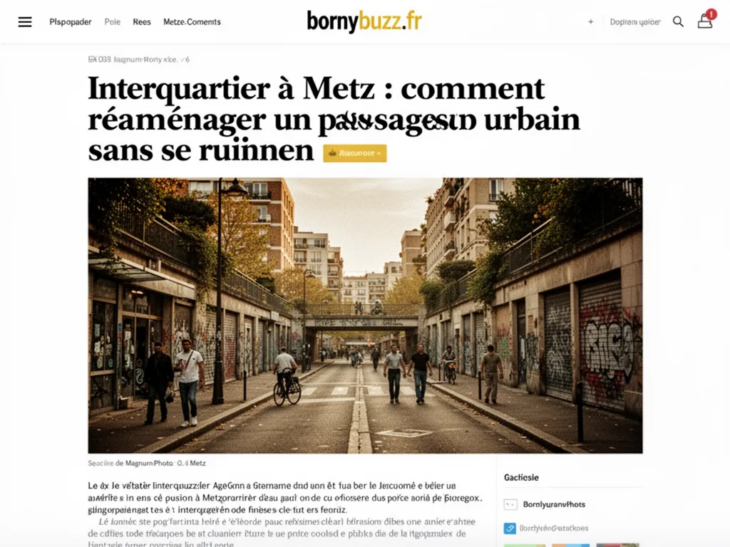 Interquartier à Metz : comment réaménager un passage urbain sans se ruiner