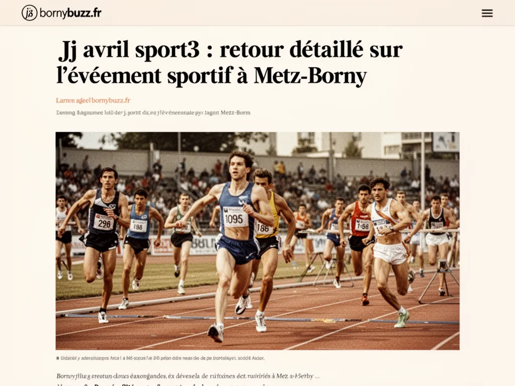 jj avril sport3 : retour détaillé sur l'événement sportif à Metz-Borny