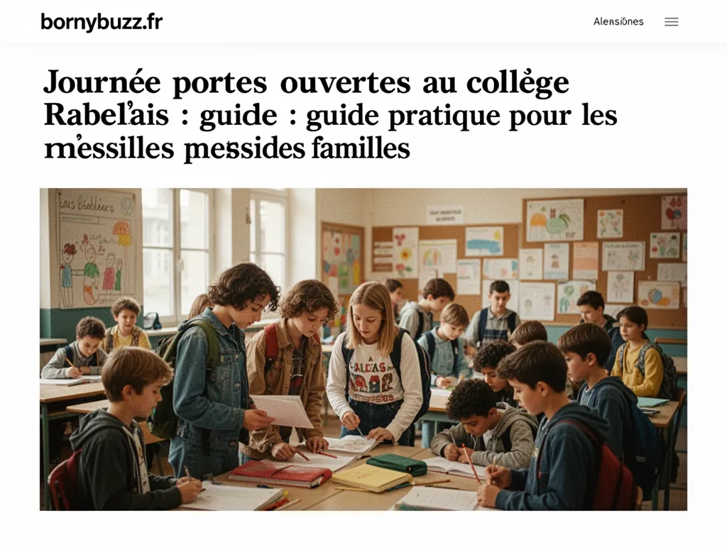 Journée portes ouvertes au collège Rabelais : guide pratique pour les familles messines