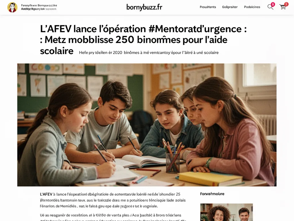 L'AFEV lance l'opération #Mentoratd'urgence : Metz mobilise 250 binômes pour l'aide scolaire