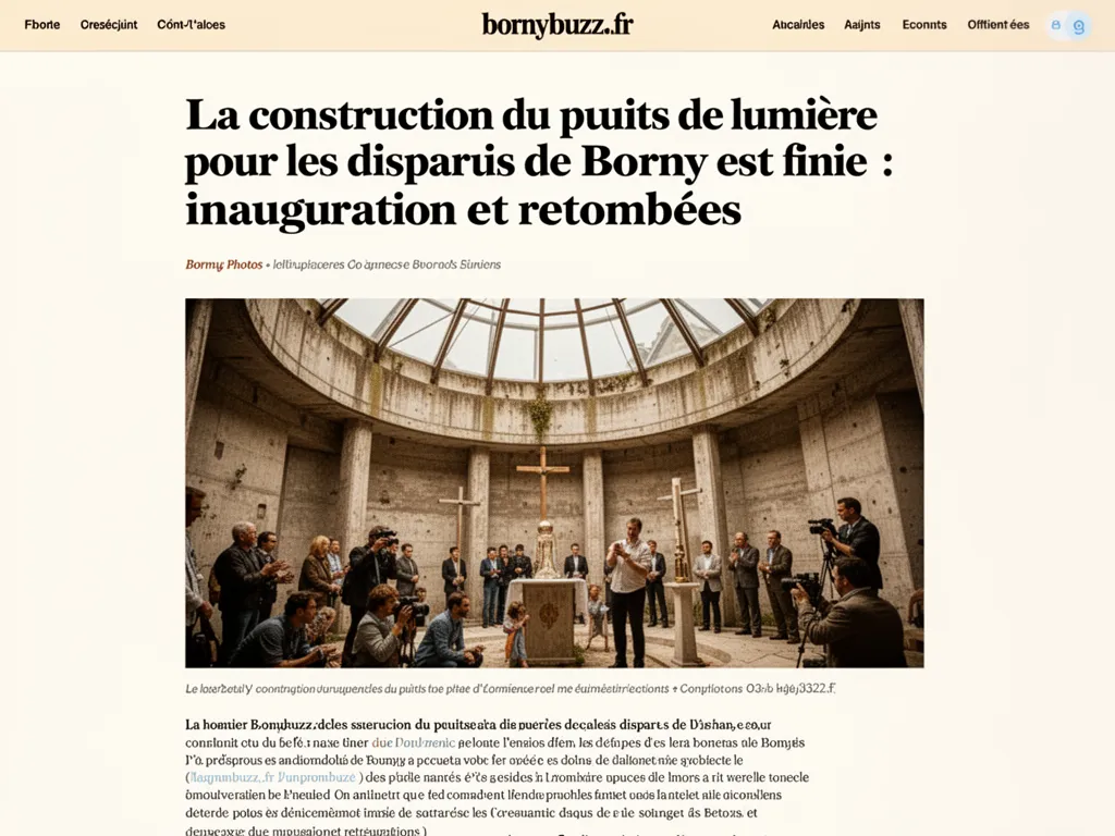 La construction du puits de lumière pour les disparus de Borny est finie : inauguration et retombées