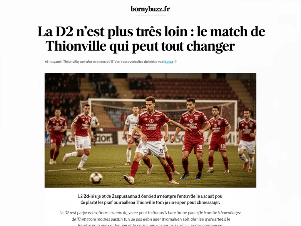 La D2 n'est plus très loin : le match de Thionville qui peut tout changer