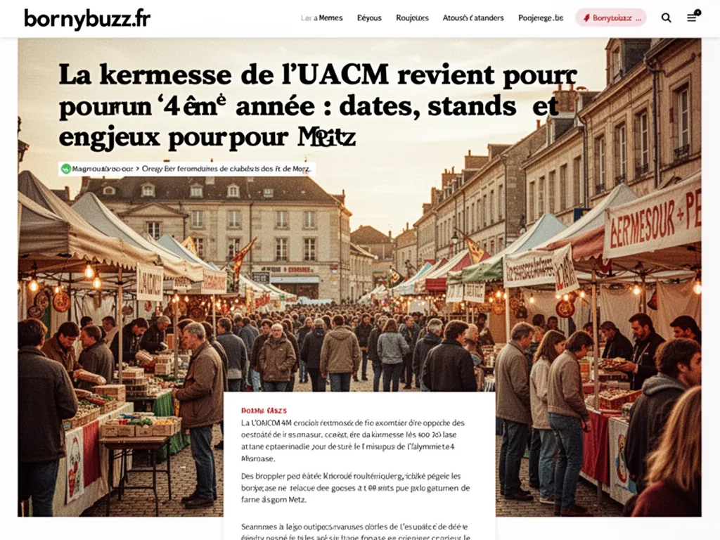 La kermesse de l'UACM revient pour une 4ème année : dates, stands et enjeux pour Metz