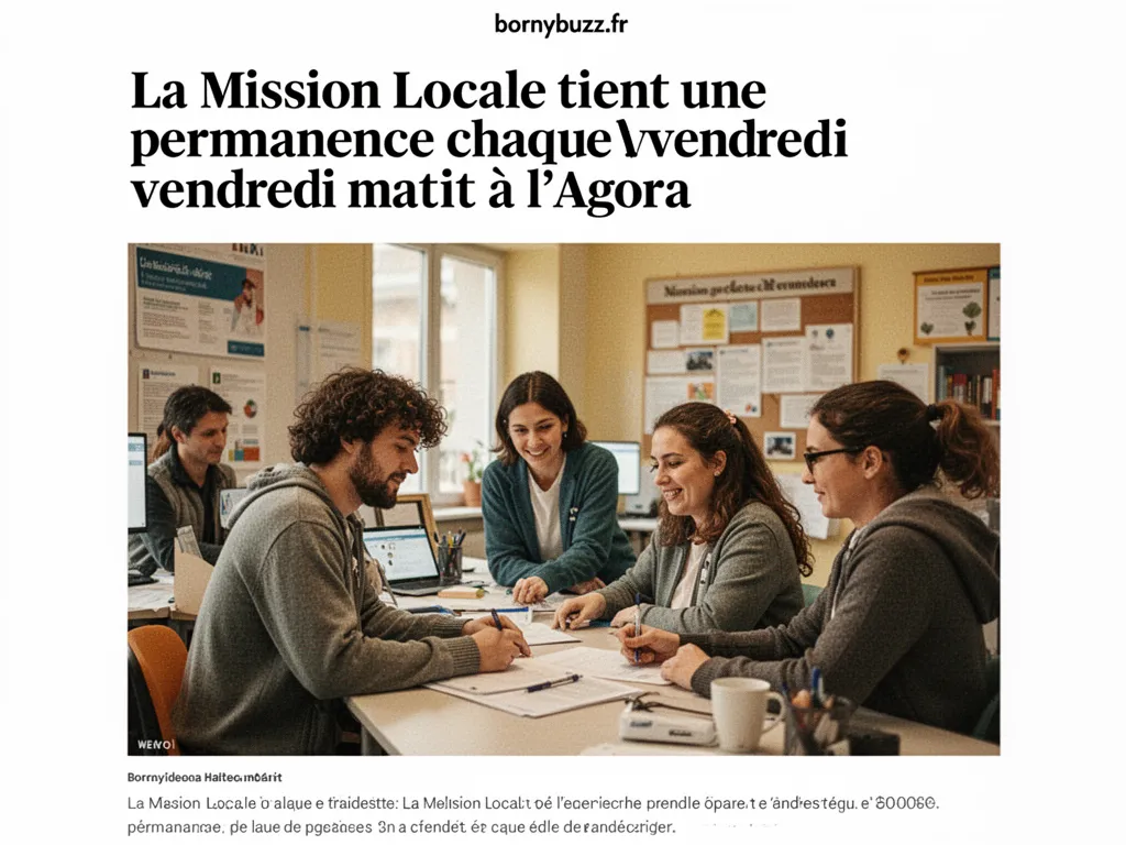 La Mission Locale tient une permanence chaque vendredi matin à l’Agora