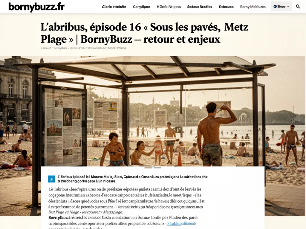 L’abribus, épisode 16 « Sous les pavés, Metz Plage » | BornyBuzz : retour et enjeux