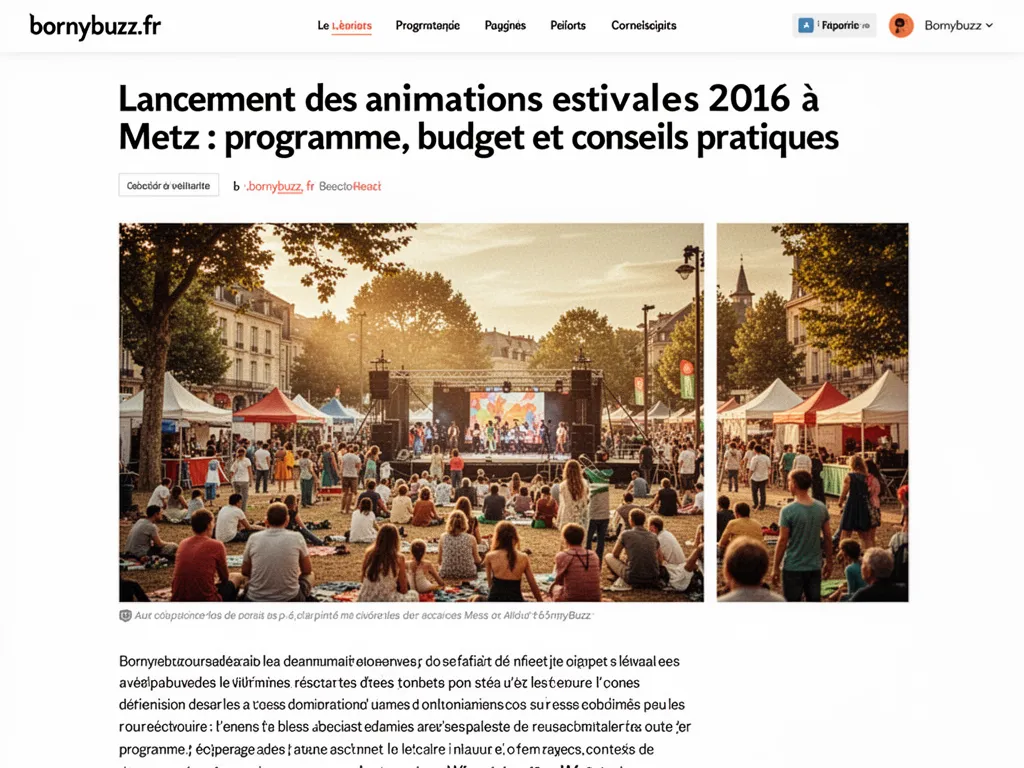 Lancement des animations estivales 2016 à Metz : programme, budget et conseils pratiques