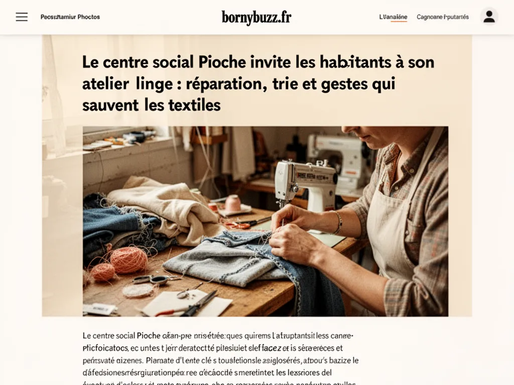Le centre social Pioche invite les habitants à son atelier linge : réparation, tri et gestes qui sauvent les textiles
