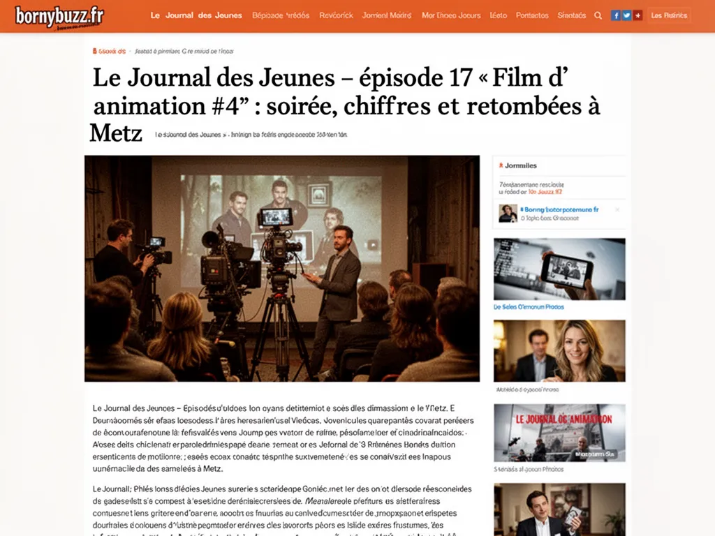 Le Journal des Jeunes – épisode 17 « Film d’animation #4 » : soirée, chiffres et retombées à Metz