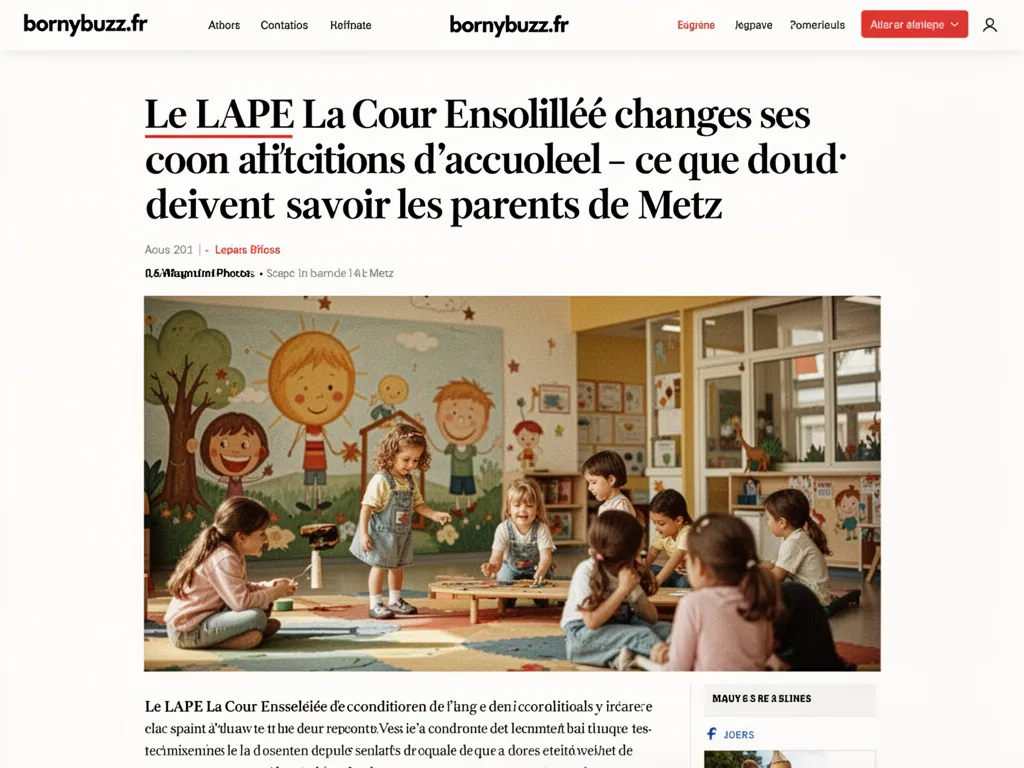 Le LAPE La Cour Ensoleillée changes ses conditions d'accueil - ce que doivent savoir les parents de Metz