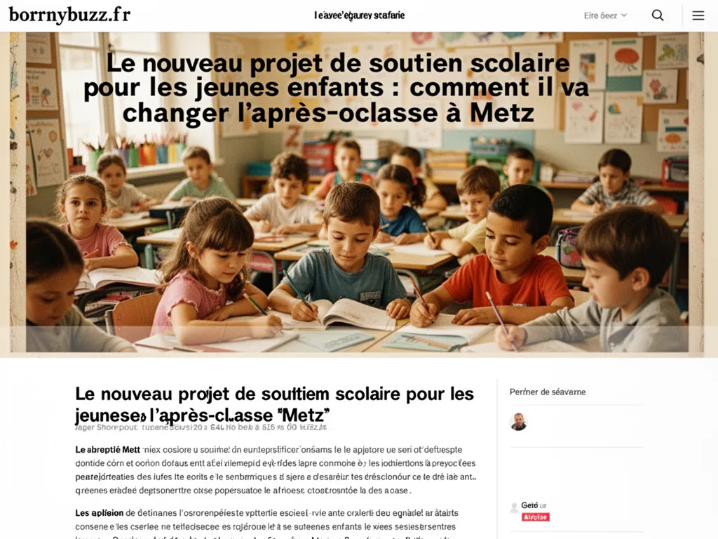 Le nouveau projet de soutien scolaire pour les jeunes enfants : comment il va changer l'après‑classe à Metz