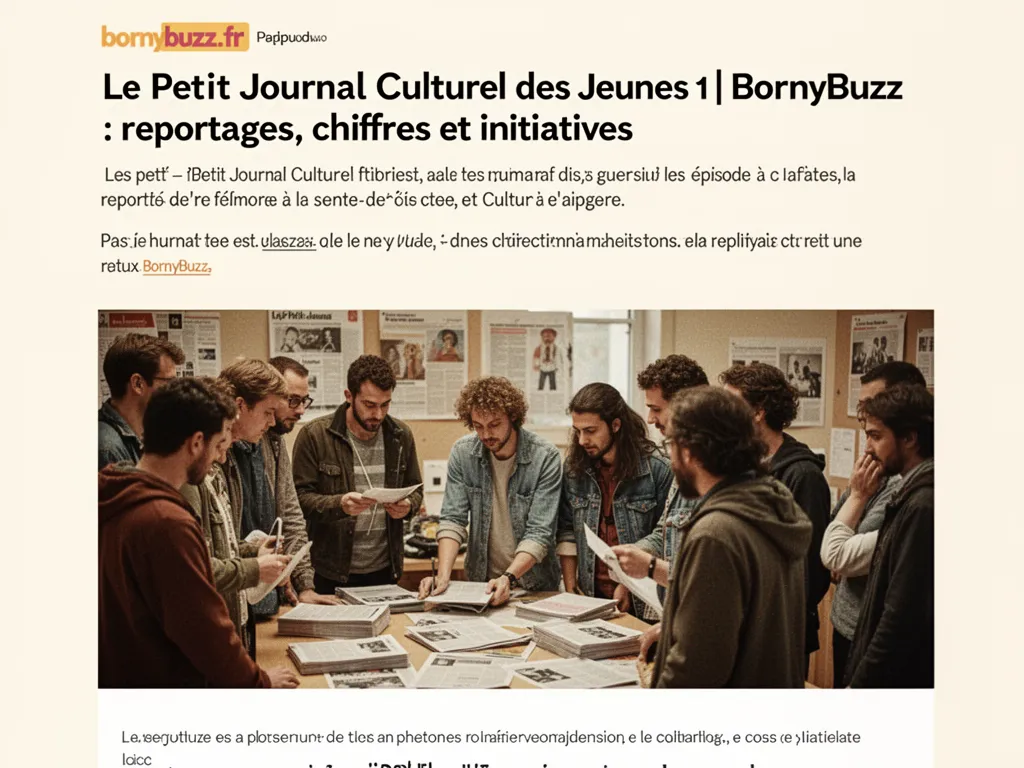 Le Petit Journal Culturel des Jeunes – épisode 1 | BornyBuzz : reportages, chiffres et initiatives