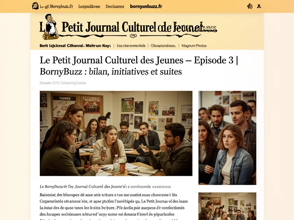 Le Petit Journal Culturel des Jeunes – Episode 3 | BornyBuzz : bilan, initiatives et suites