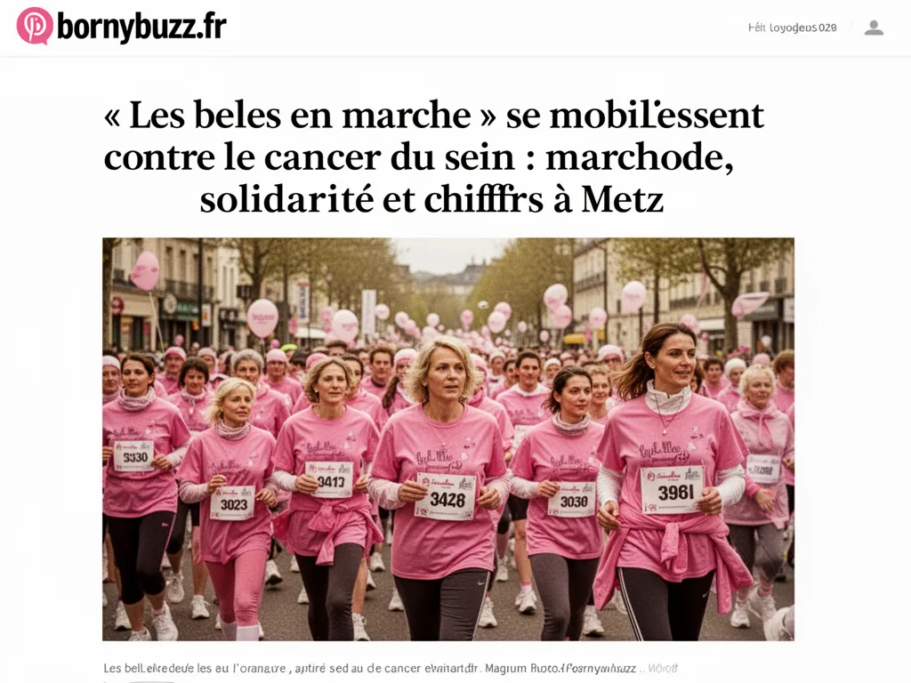 « Les belles en marche » se mobilisent contre le cancer du sein : marche, solidarité et chiffres à Metz