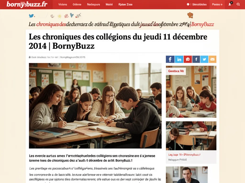 Les chroniques des collégiens du jeudi 11 décembre 2014 | BornyBuzz