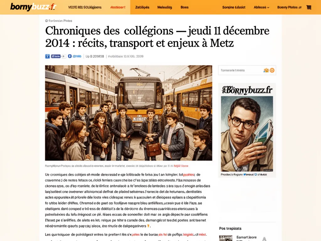 Chroniques des collégiens : jeudi 11 décembre 2014 : récits, transport et enjeux à Metz