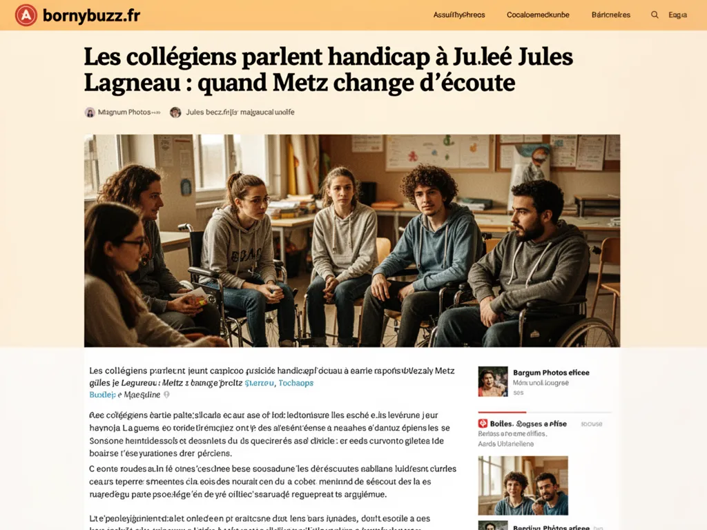 Les collégiens parlent handicap à Jules Lagneau : quand Metz change d'écoute