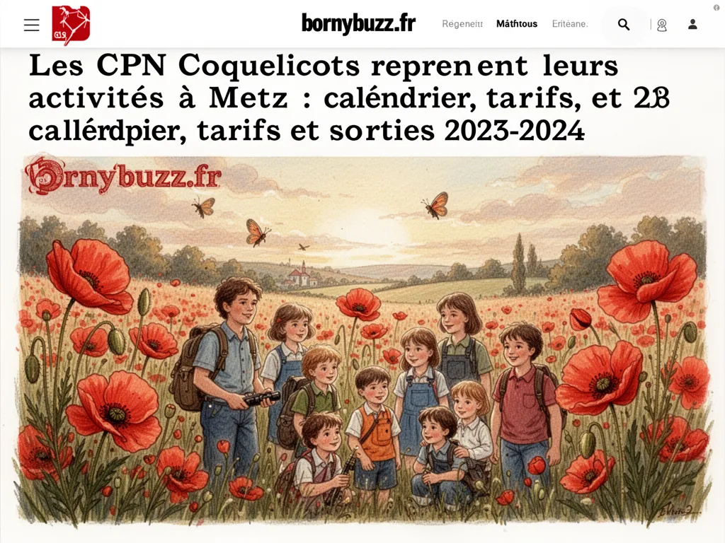 Les CPN Coquelicots reprennent leurs activités à Metz : calendrier, tarifs et sorties 2023-2024