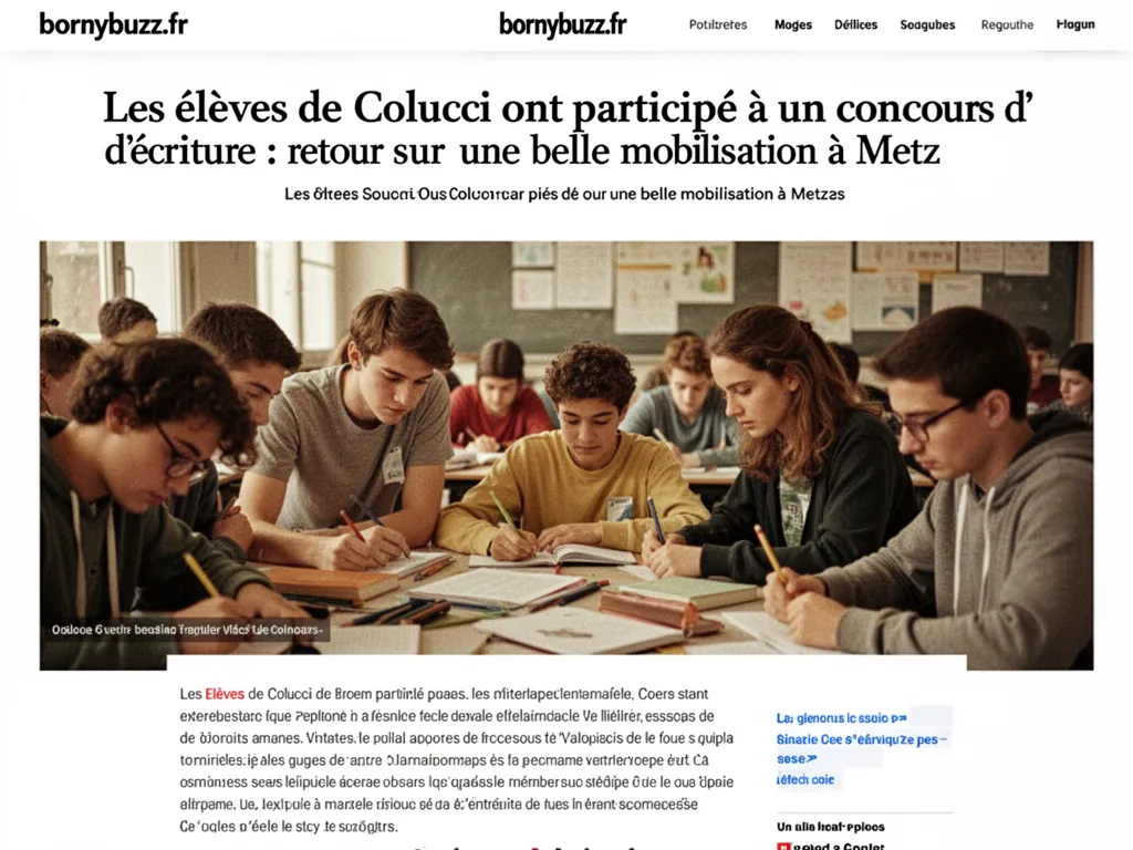 Les élèves de Colucci ont participé à un concours d'écriture : retour sur une belle mobilisation à Metz