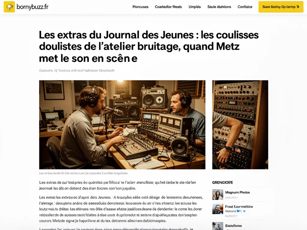 Les extras du Journal des Jeunes : les coulisses de l'atelier bruitage, quand Metz met le son en scène