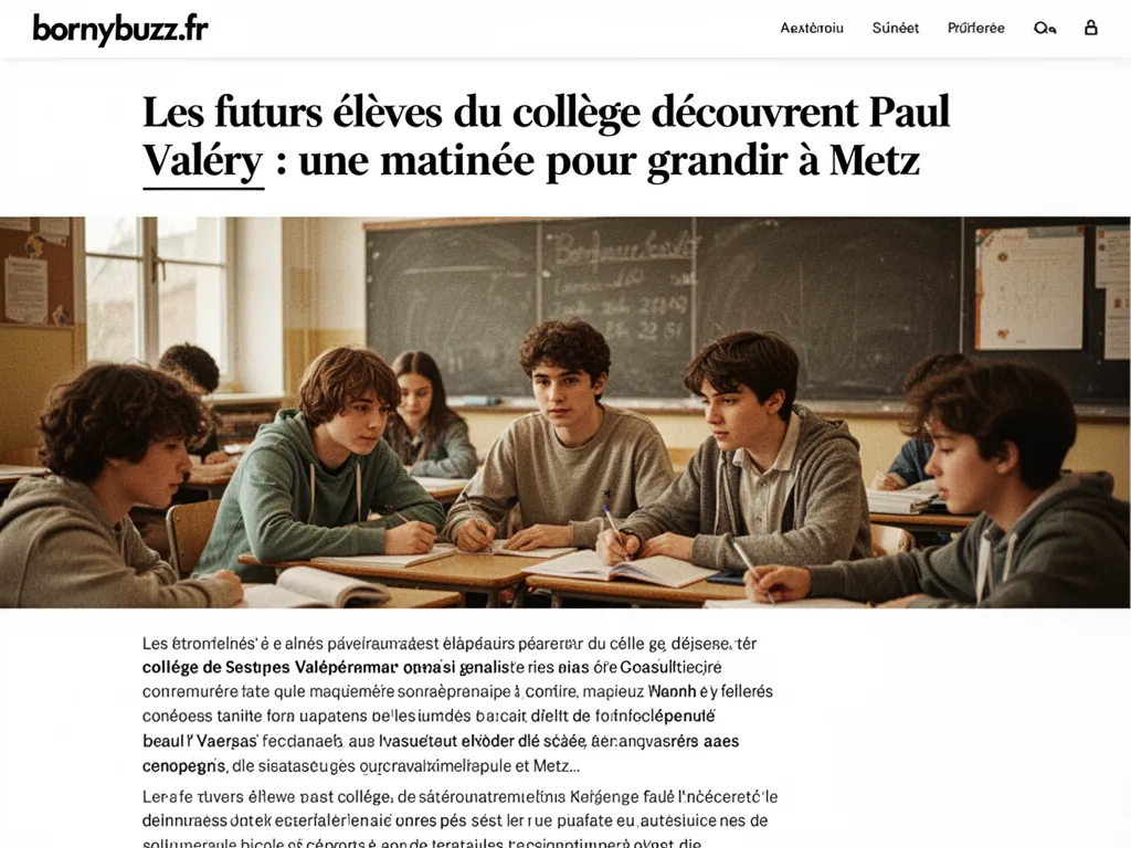Les futurs élèves du collège découvrent Paul Valéry : une matinée pour grandir à Metz