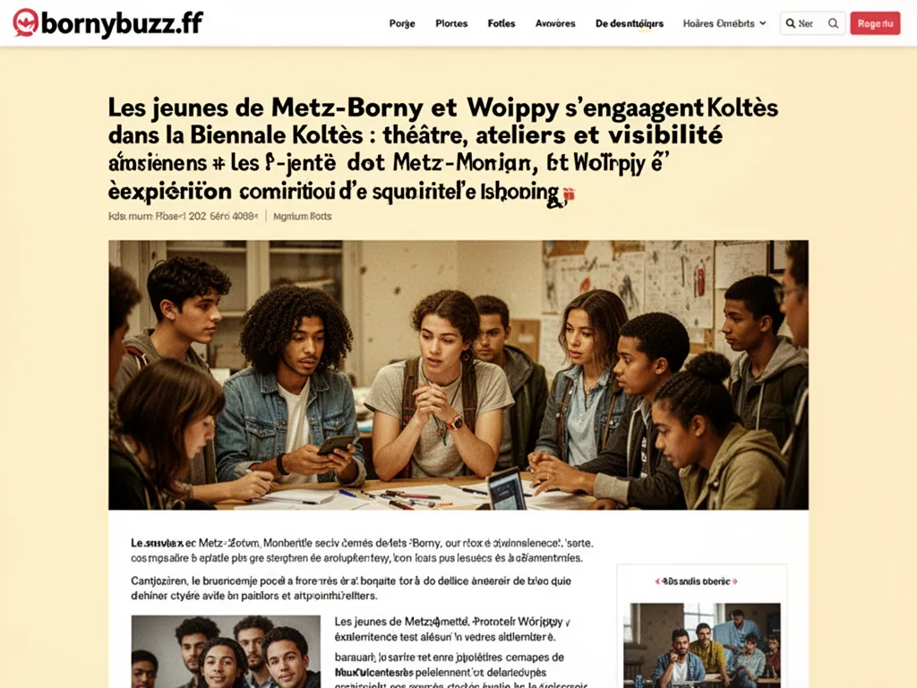 Les jeunes de Metz-Borny et Woippy s'engagent dans la Biennale Koltès : théâtre, ateliers et visibilité