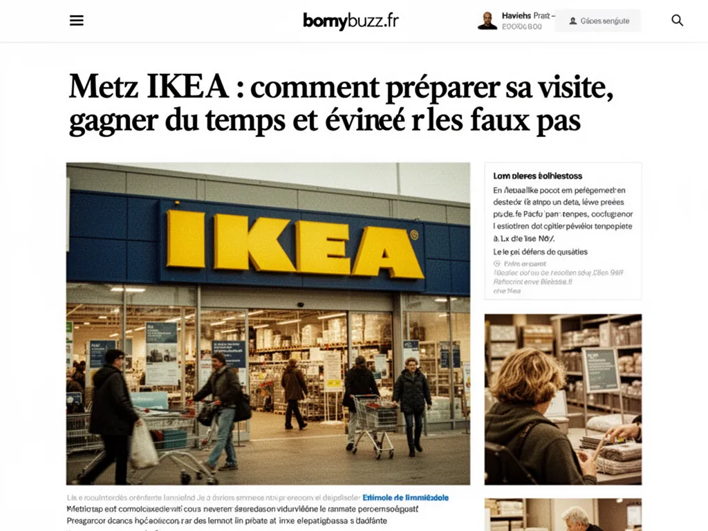 Façade d'un magasin IKEA avec parking et clients arrivant en voiture
