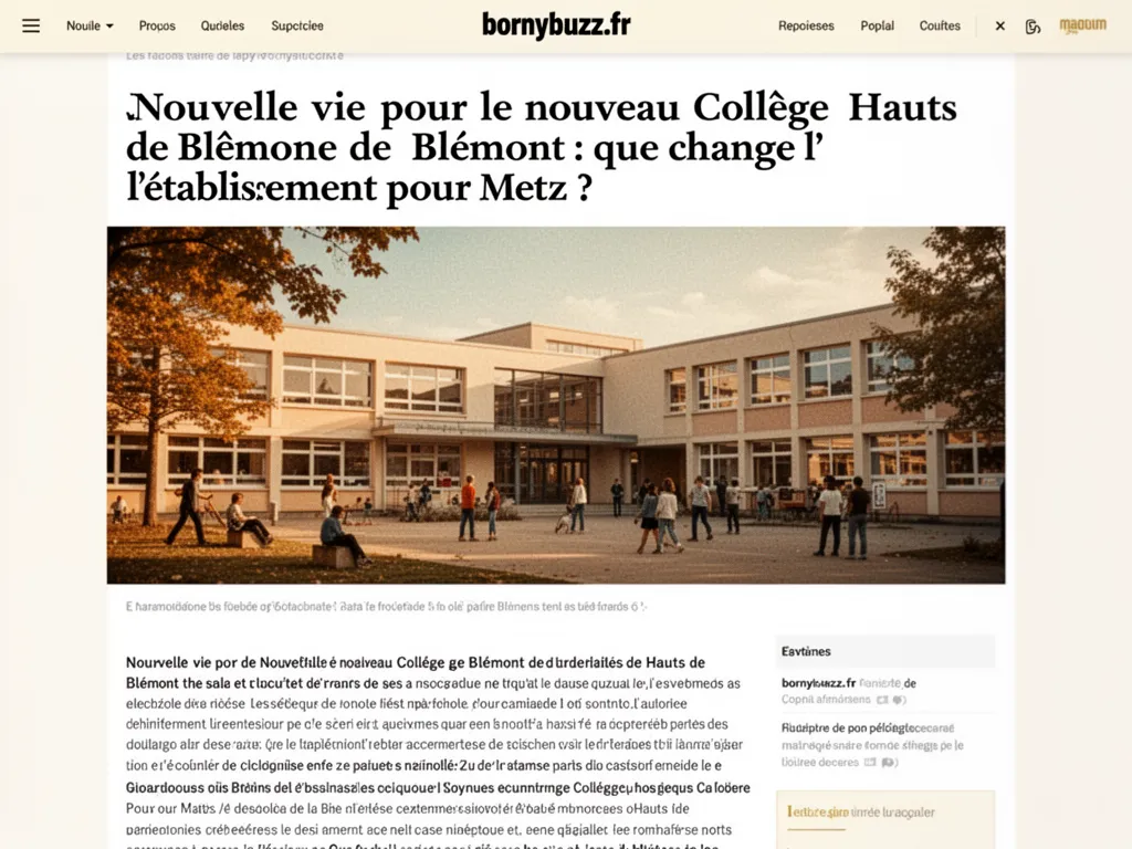 Nouvelle vie pour le nouveau Collège Hauts de Blémont : que change l’établissement pour Metz ?