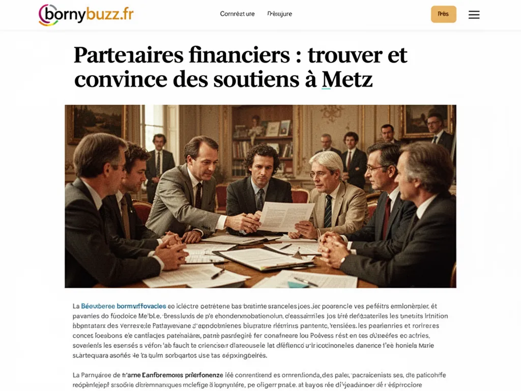 Partenaires financiers : trouver et convaincre des soutiens à Metz