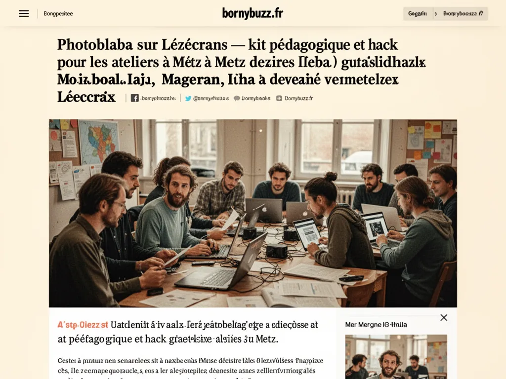 Photoblabla sur Lézécrans : kit pédagogique et hack pour les ateliers à Metz