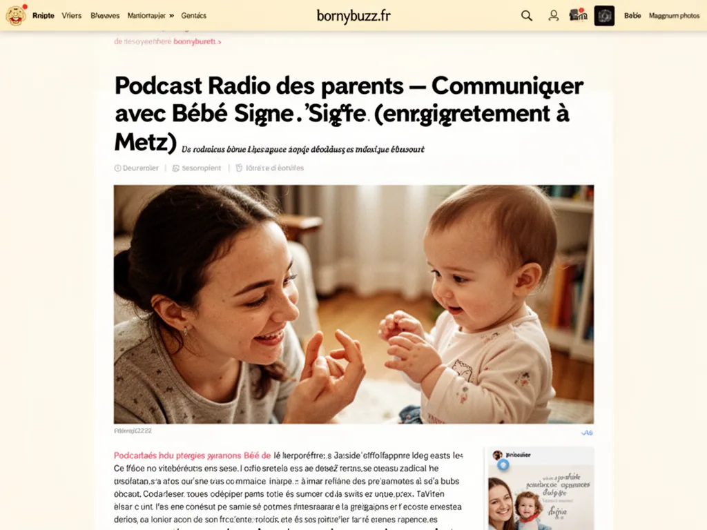 Podcast Radio des parents : Communiquer avec Bébé Signe (enregistrement à Metz)