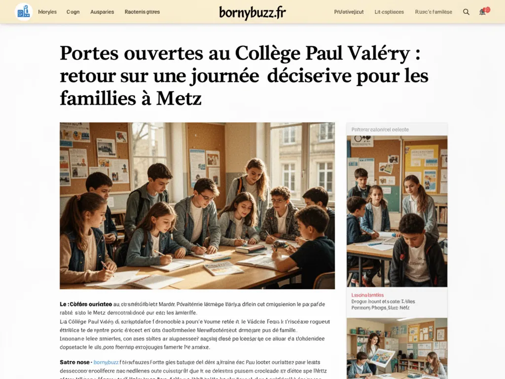Portes ouvertes au Collège Paul Valéry : retour sur une journée decisive pour les familles à Metz