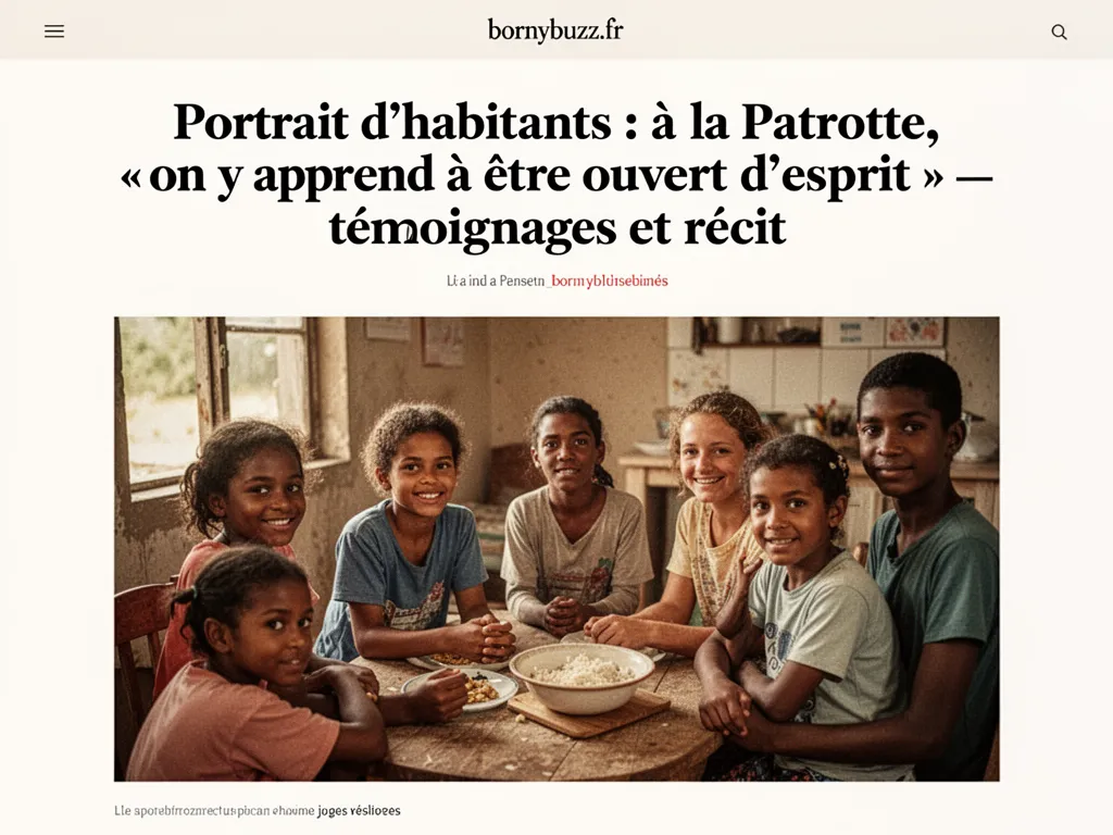 Portrait d'habitants : à la Patrotte, « on y apprend à être ouvert d'esprit » : témoignages et récit