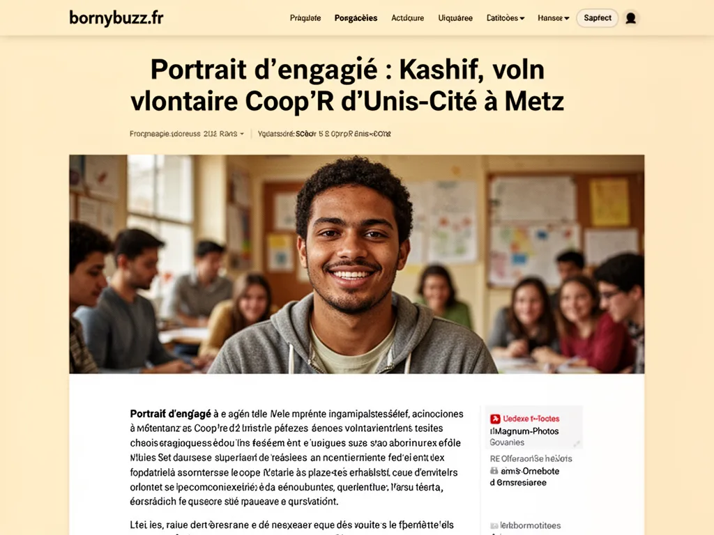 Portrait d'engagé : Kashif, volontaire Coop'R d'Unis‑Cité à Metz