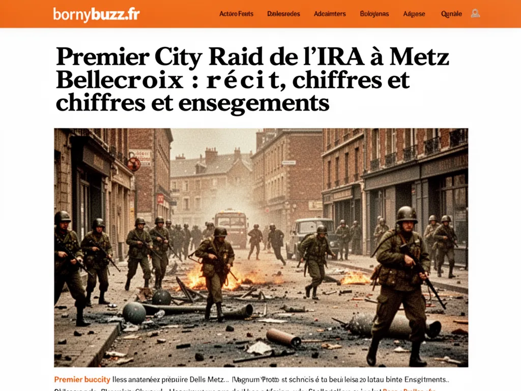 Premier City Raid de l’IRA à Metz Bellecroix : récit, chiffres et enseignements