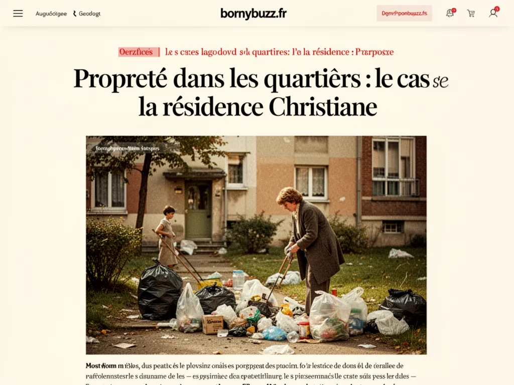 Propreté dans les quartiers : le cas de la résidence Christiane