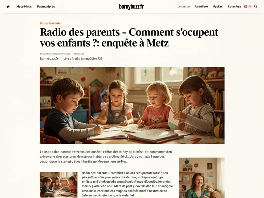 Radio des parents - Comment s'occupent vos enfants ? : enquête à Metz