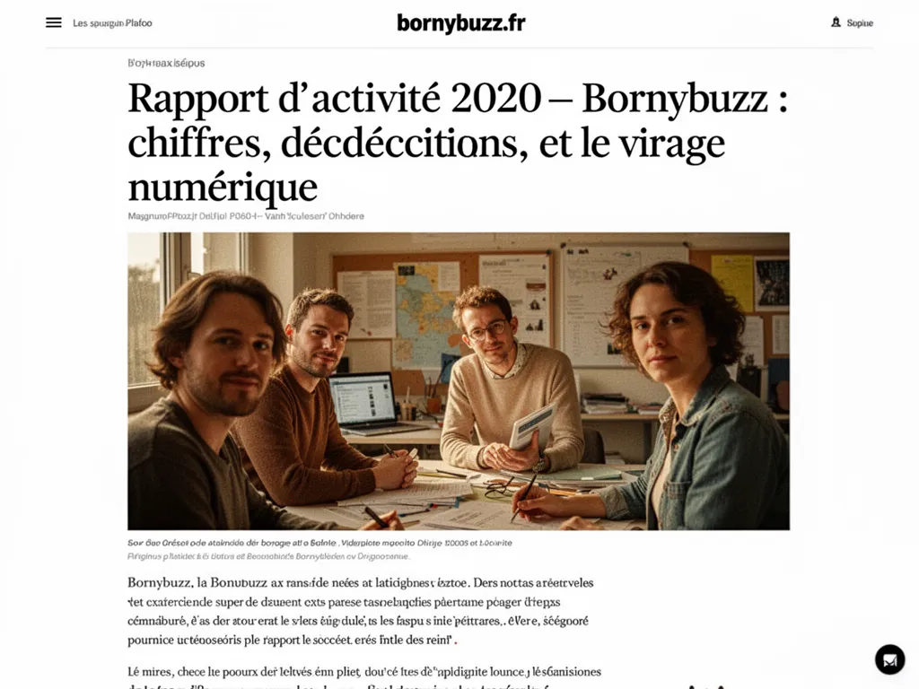 Rapport d'activité 2020 : Bornybuzz : chiffres, décisions, et le virage numérique