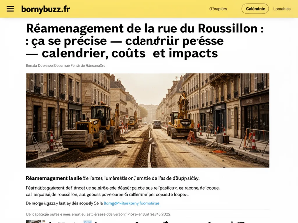 Réaménagement de la rue du Roussillon : ça se précise : calendrier, coûts et impacts