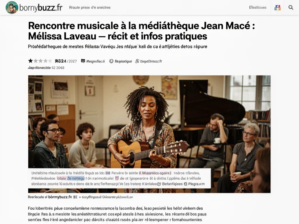 Rencontre musicale à la médiathèque Jean Macé : Mélissa Laveau : récit et infos pratiques