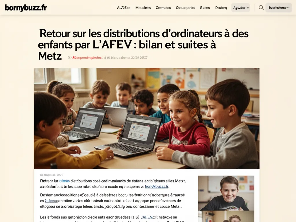 Retour sur les distributions d'ordinateurs à des enfants par L'AFEV : bilan et suites à Metz